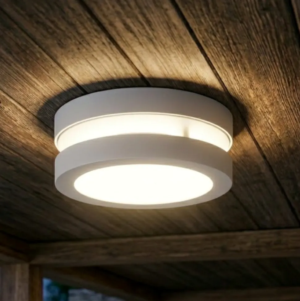 Top light plafoniera per esterno soho rotonda bianca moderna