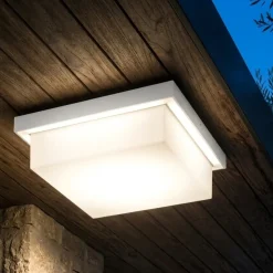 Top light plafoniera per esterno miami bianca quadrata