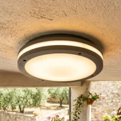 Top light plafoniera per esterno soho antracite rotonda