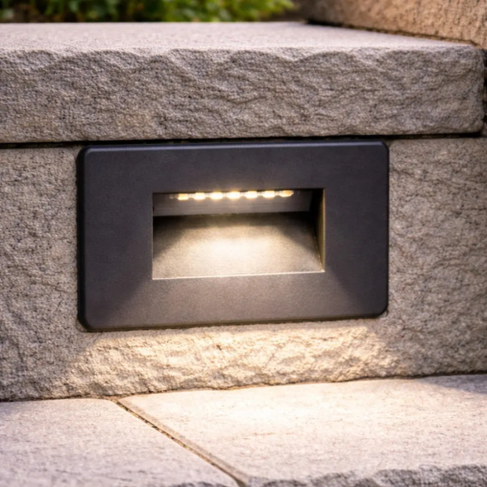 Top light segnapasso da esterno intro antracite per incasso parete led cct