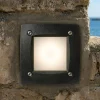 Top light segnapasso da incasso a parete quadrato nero per esterno anti corrosione ip66