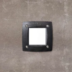 Top light segnapasso da incasso a parete quadrato nero per esterno anti corrosione ip66