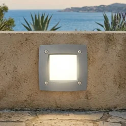 Top light segnapasso grigio da esterno per incasso a parete anti corrosione ip66