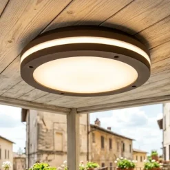 Top light soho plafoniera per esterno corten moderna rotonda