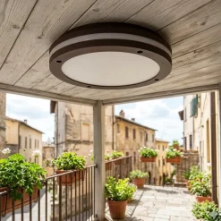 Top light soho plafoniera per esterno corten moderna rotonda
