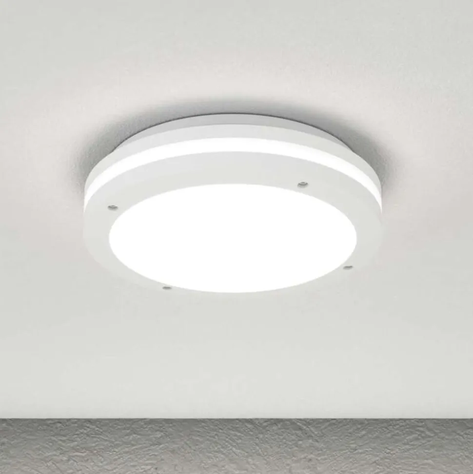 Top light soho plafoniera bianca da esterno rotonda ip54