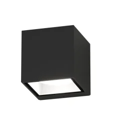 Top light spa applique da esterno nera cubo moderno biemissione luce ip54