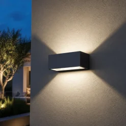 Top light spa applique da esterno rettangolare antracite ip54