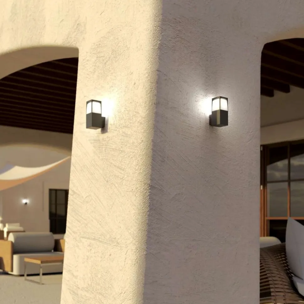 Top light york applique da esterno moderna antracite ip54