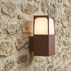 Top light york applique da esterno corten design moderno