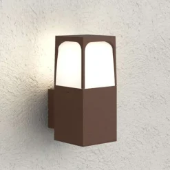 Top light york applique da esterno corten design moderno