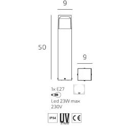 Top light york lampioncino da giardino corten ip54