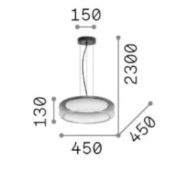Topico sp d45 ideal lux lampadario moderno veetro led