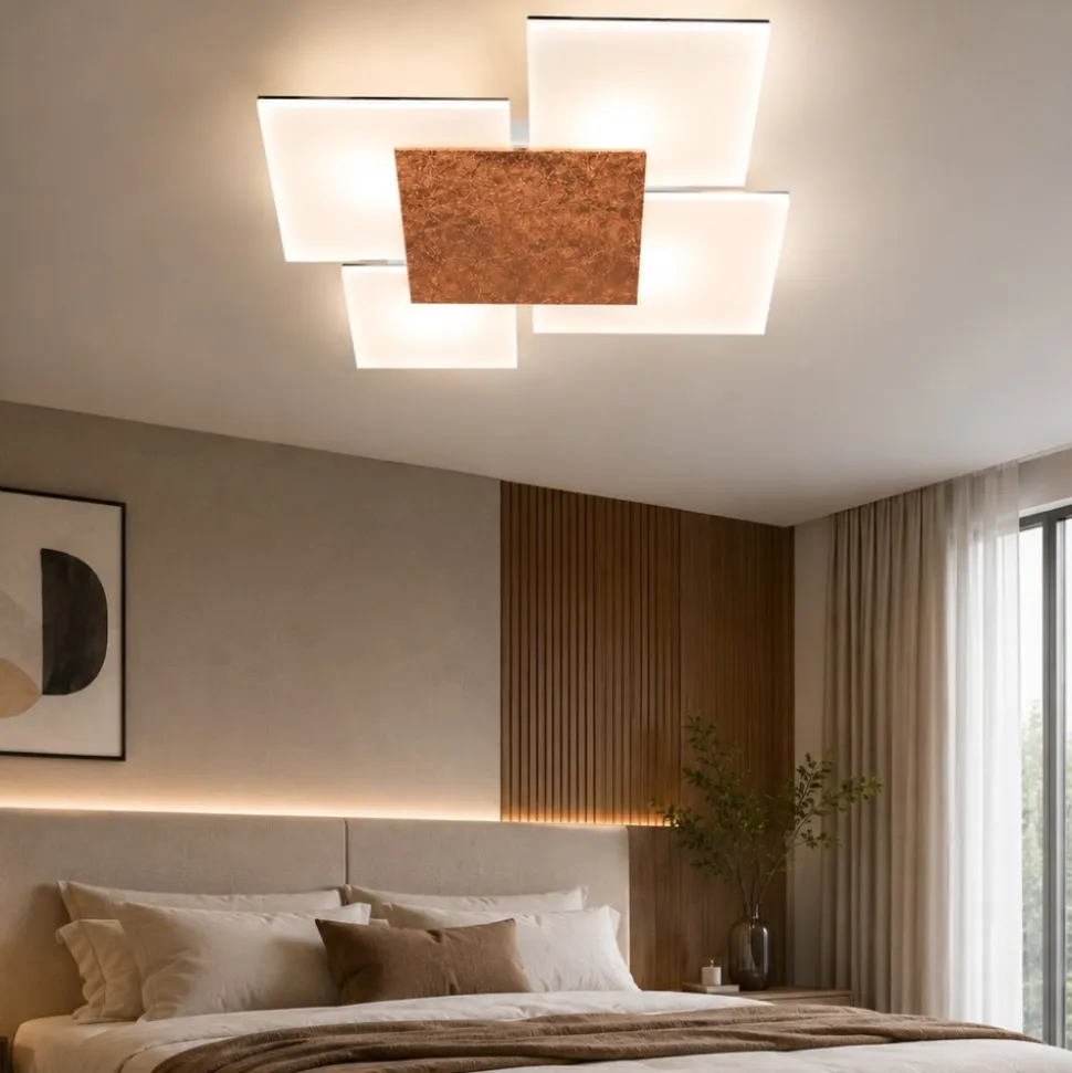 Toplight upgrade plafoniera per camera da letto placca foglia rame