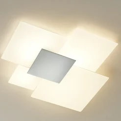 Toplight upgrade plafoniera moderna vetro bianco placca bianca rettangolare