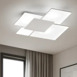Toplight upgrade plafoniera moderna vetro grigio design quadrata
