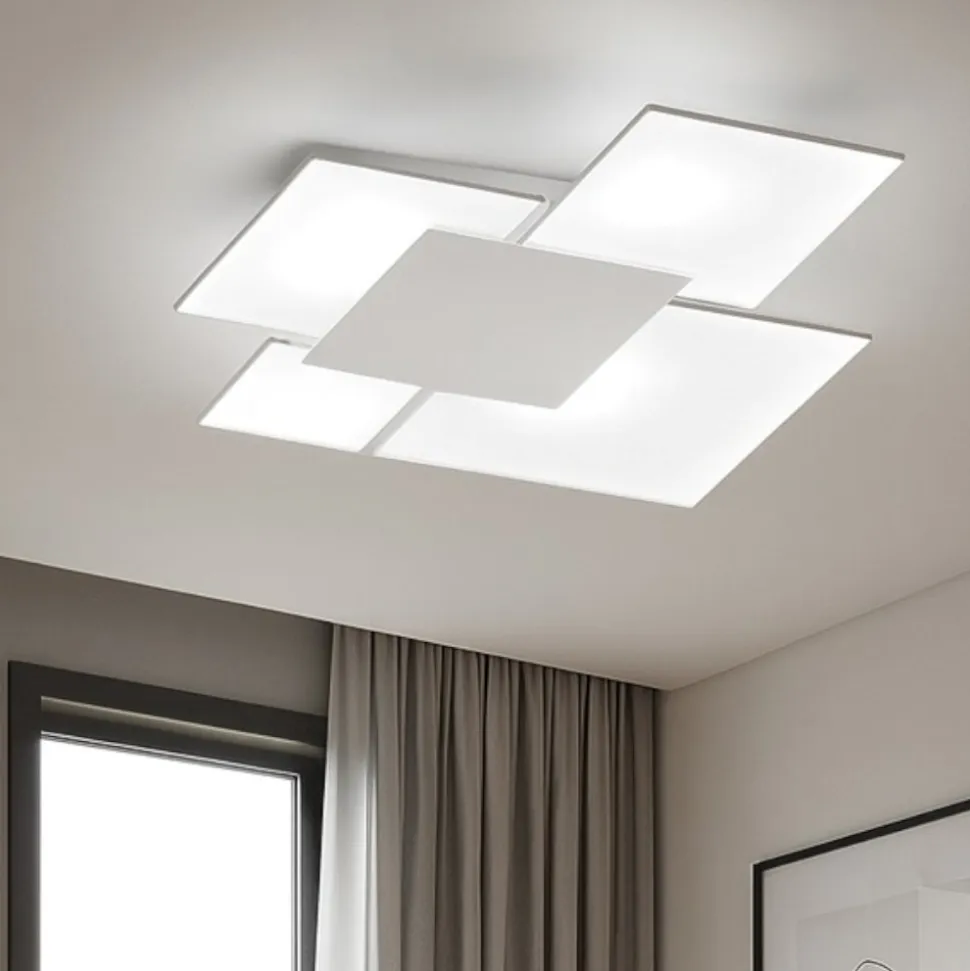 Toplight upgrade plafoniera moderna vetro grigio design quadrata