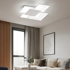Toplight upgrade plafoniera moderna vetro grigio design quadrata