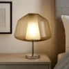 Toplight abat-jour da comodino vetro ambra cromo design moderna