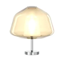 Toplight abat-jour da comodino vetro ambra cromo design moderna