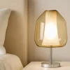 Top light abat-jour per camera da letto moderna vetro ambra