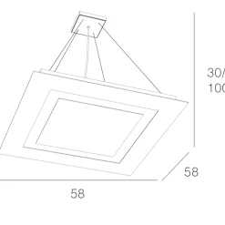 Toplight carpet lampadario led 80w moderno per soggiorno