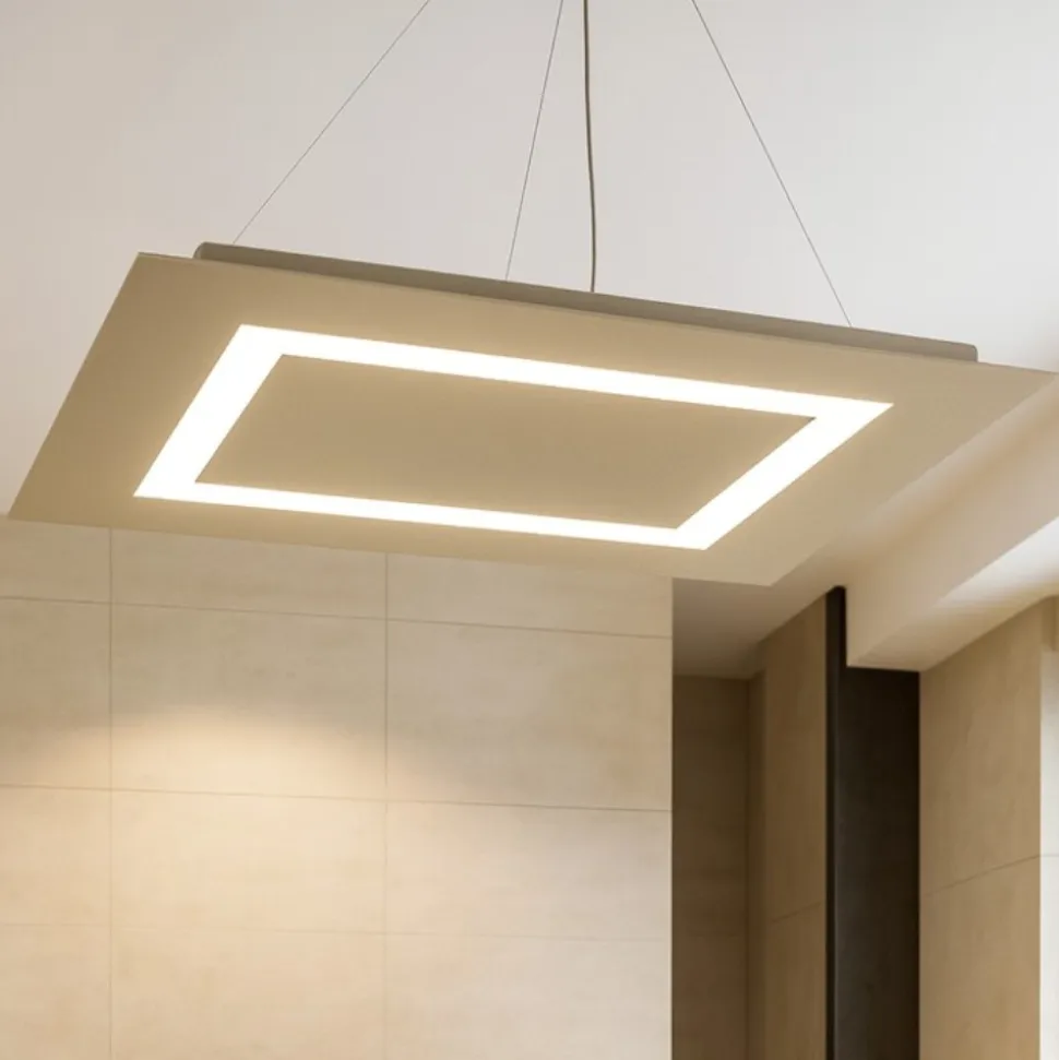 Toplight carpet lampadario 91w sabbia per soggiorno moderno rettangolare