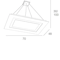 Toplight carpet lampadario 91w sabbia per soggiorno moderno rettangolare
