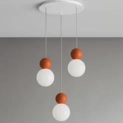 Top light cottage lampadario da cucina moderna 3 luci sfere rosse