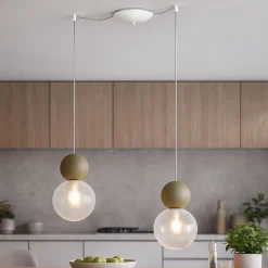 Top light cottage verde lampadario da cucina moderna due luci con decentramento