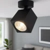 Top light faretto kibo nero da soffitto squadrato gu10 led orientabile