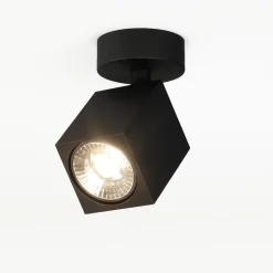 Top light faretto kibo nero da soffitto squadrato gu10 led orientabile