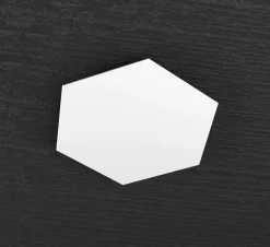 Top light hexagon placca metallica decorativa bianca