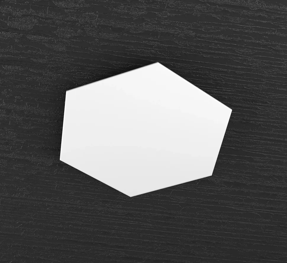 Top light hexagon placca metallica decorativa bianca