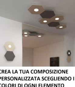 Top light hexagon placca metallica decorativa bianca