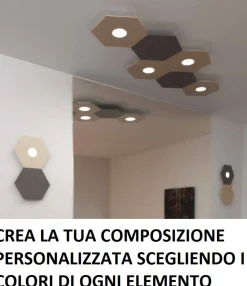 Top light hexagon placca metallo decorativa metallo grigio