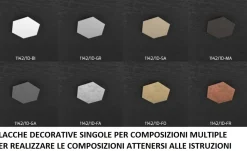 Top light hexagon placca metallo decorativa metallo grigio