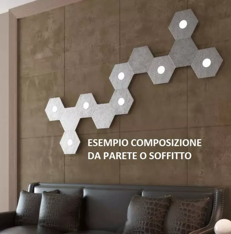 Toplight hexagon placca metallo decorativa sabbia