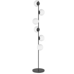 Top light holly piantana nera moderna 6 sfere vetro