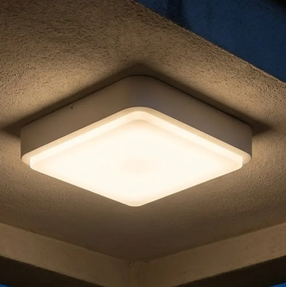 Top light irvine plafoniera quadrata per esterno moderna bianca