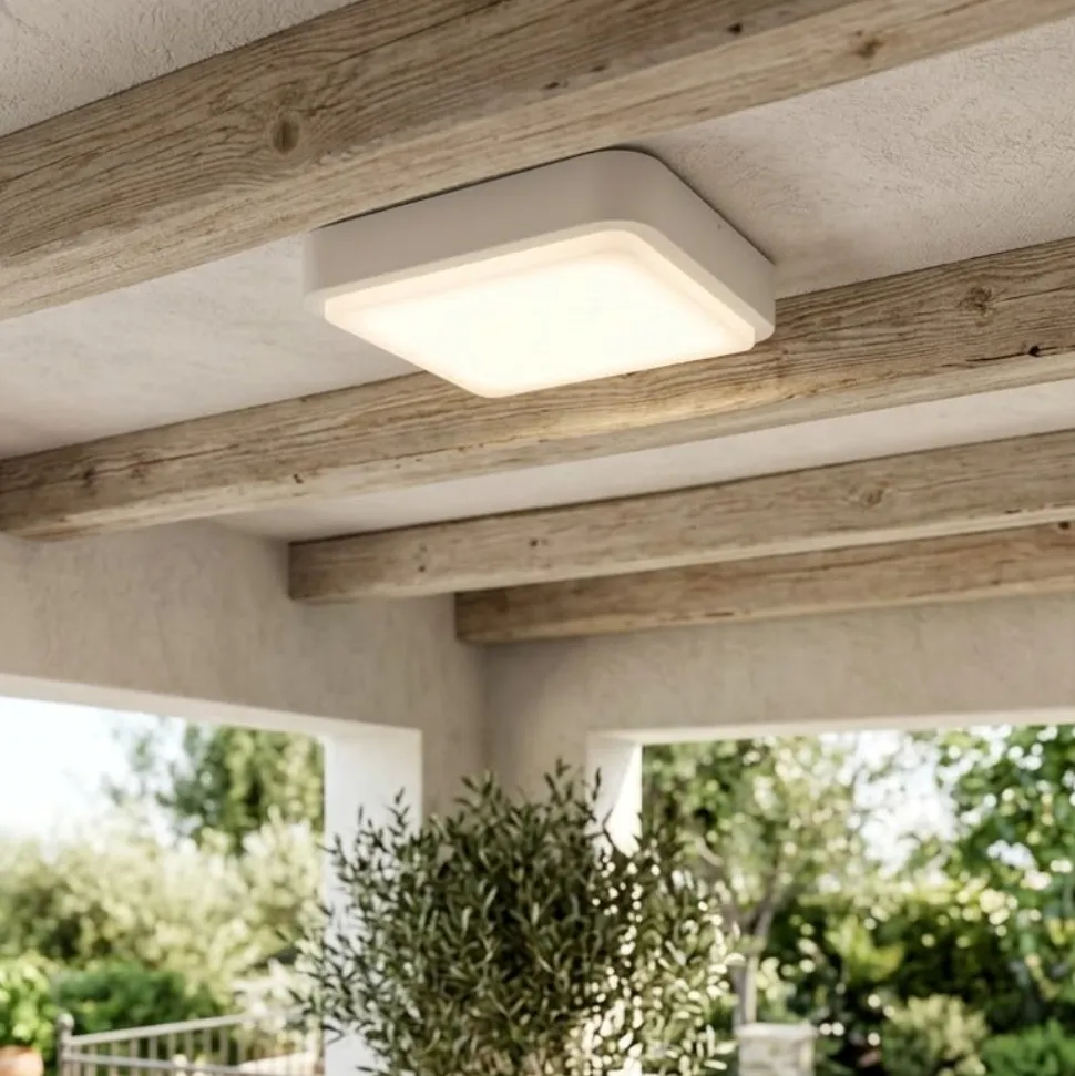 Top light irvine plafoniera quadrata per esterno moderna bianca