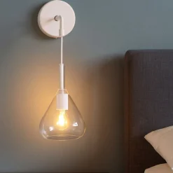 Toplight kona lampada da parete in vetro trasparente per comodino