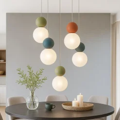 Top light lampadario da cucina cottage multicolor 5 luci