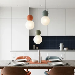Top light lampadario da cucina moderna 3 luci sfere multicolor