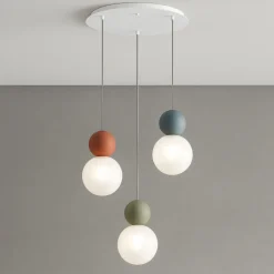Top light lampadario da cucina moderna 3 luci sfere multicolor