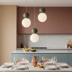 Top light lampadario 3 luci cottage per cucina moderna verde