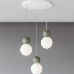Top light lampadario 3 luci cottage per cucina moderna verde