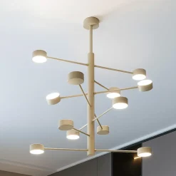 Top light lampadario 12 luci orientabili sabbia moderno per soggiorno octopus
