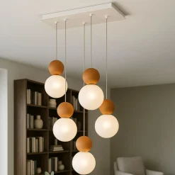Top light lampadario moderno 5 luci terra rossa cottage