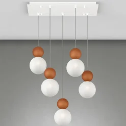 Top light lampadario moderno 5 luci terra rossa cottage